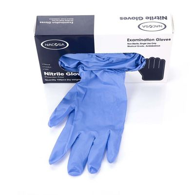 Nacosa 4 mil Powder Free Disposable examination Nitrile Gloves for work